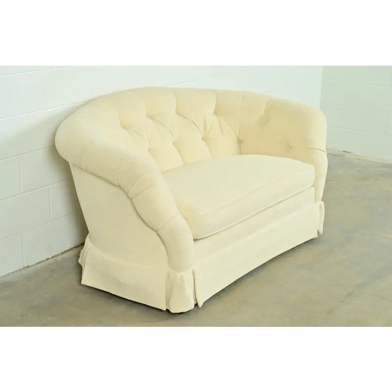 Baker Furniture Mid-Century Hollywood Regency Tufted Sofa or Loveseat, Circa 1960s - Image 4