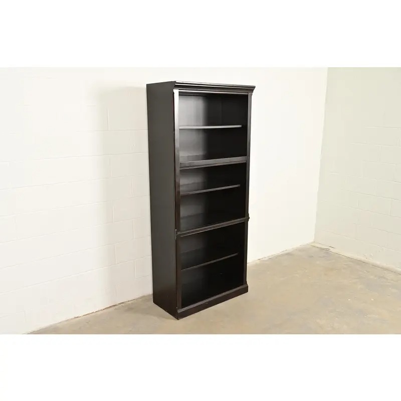 Ethan Allen Arts & Crafts Shaker Dark Cherry Wood Tall Bookcase - Image 4
