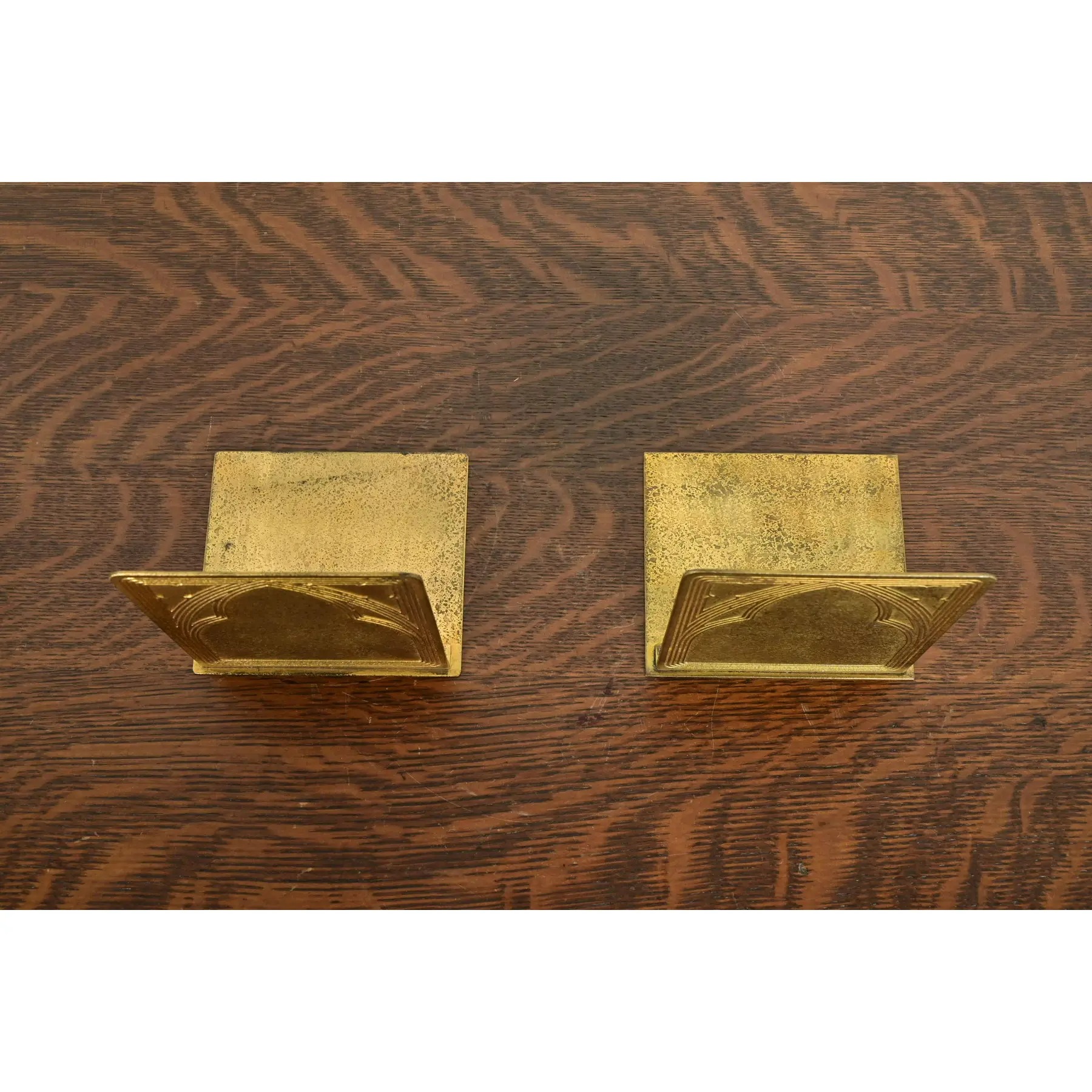 Tiffany Studios New York Graduate Pattern Bronze Doré Bookends, Circa 1910 - Image 5