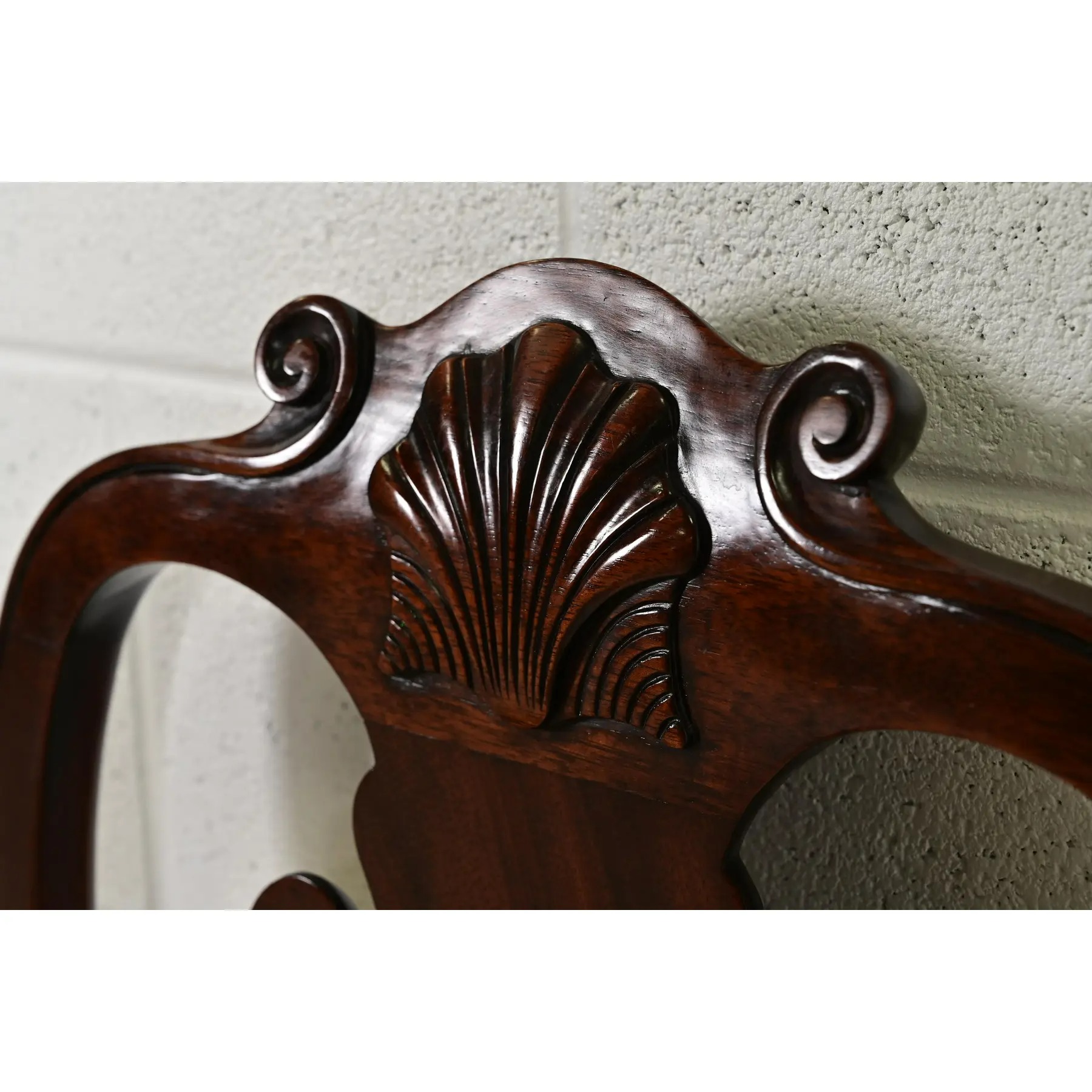 Stickley Queen Anne Carved Solid Mahogany Dining Chairs, Set of Eight - Image 8