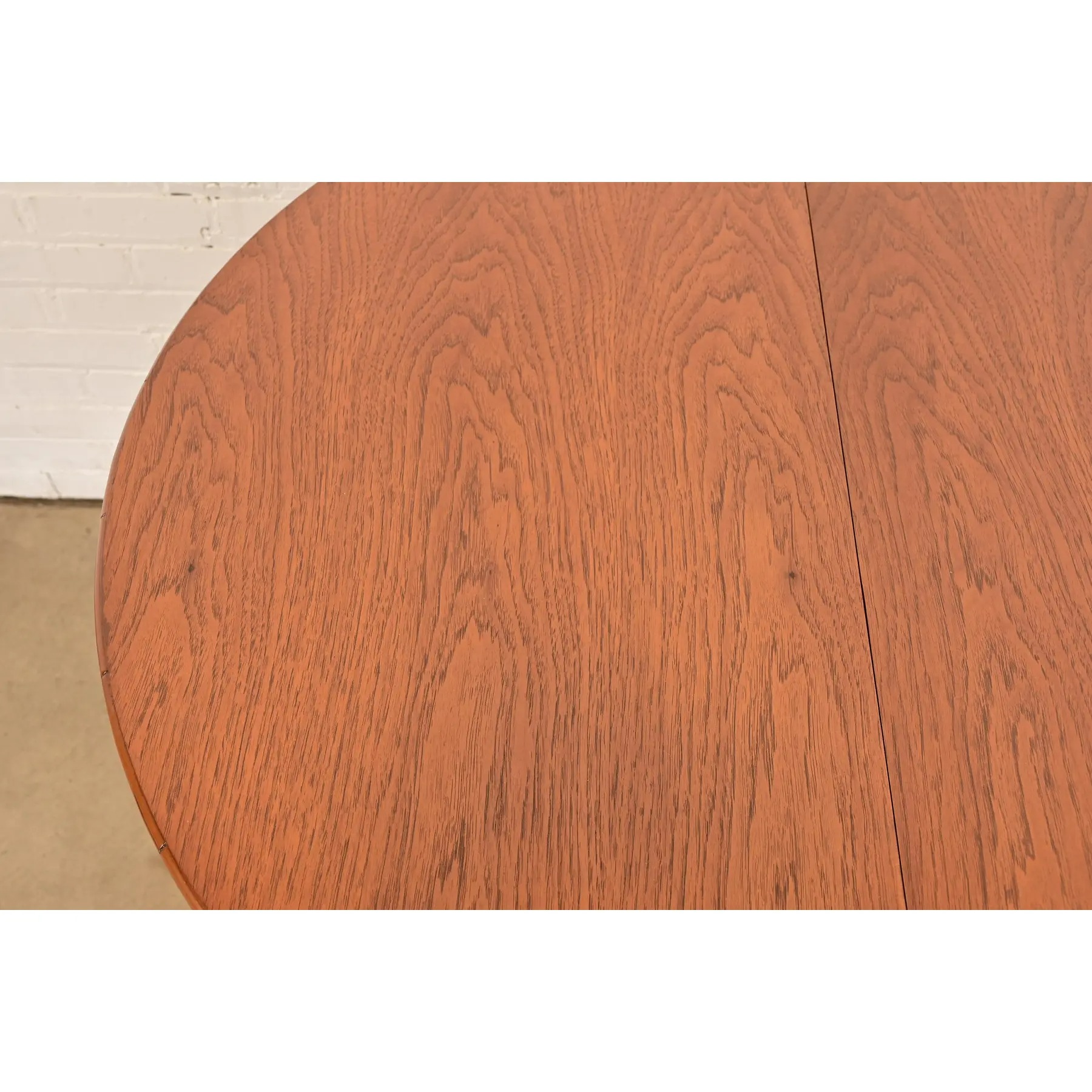 Thomasville Mid-Century Hollywood Regency Chinoiserie Pecan Wood Extension Dining Table, Newly Refinished - Image 10