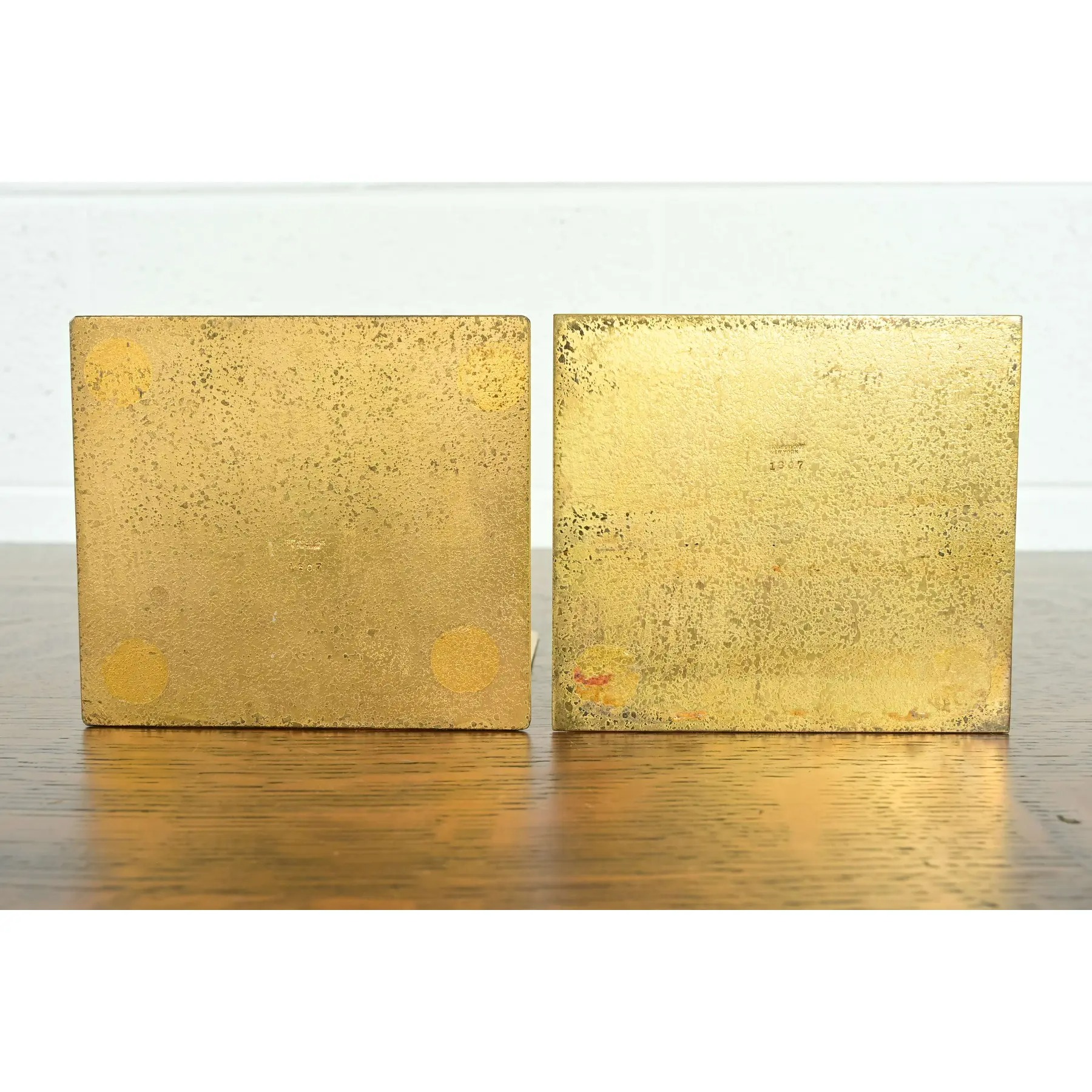 Tiffany Studios New York Graduate Pattern Bronze Doré Bookends, Circa 1910 - Image 10
