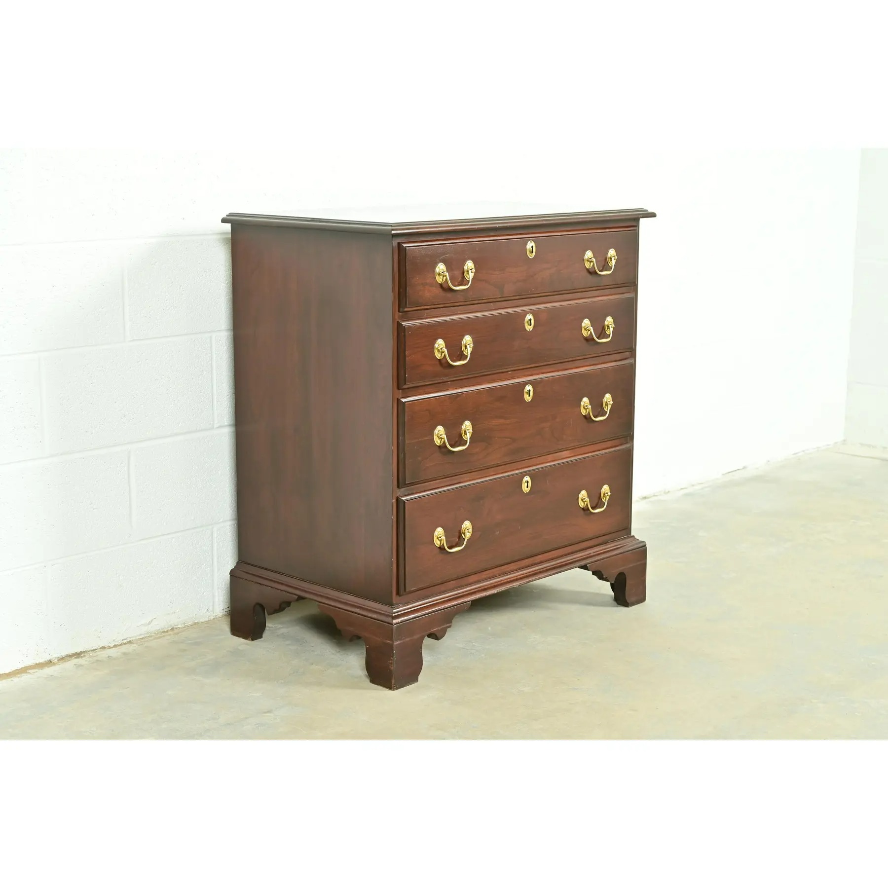 Harden Georgian Solid Cherry Wood Four-Drawer Nightstand or Bachelor Chest - Image 6