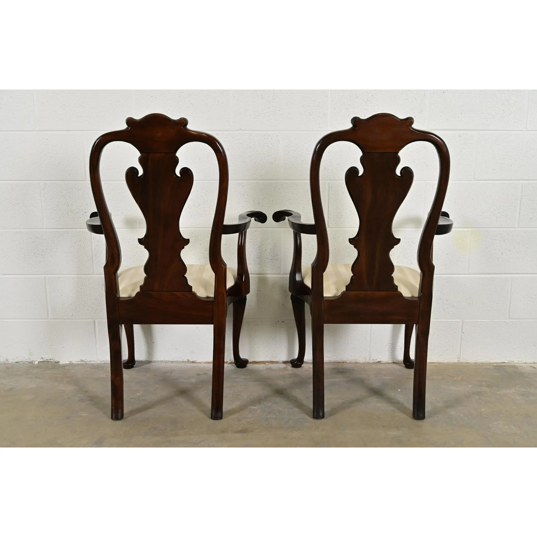 Stickley Queen Anne Carved Solid Mahogany Dining Chairs, Set of Eight - Image 11