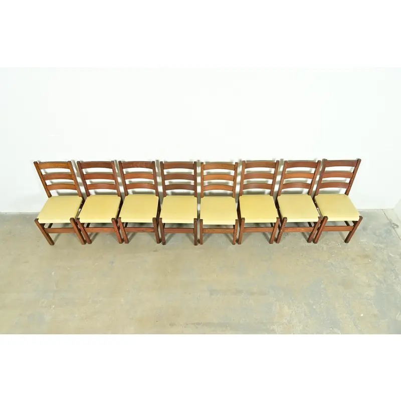 Gustav Stickley Antique Mission Oak Arts & Crafts Ladder Back Dining Chairs, Set of Eight - Image 5