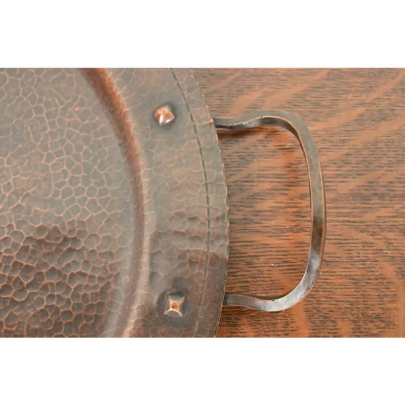 Roycroft Arts & Crafts Hammered Copper Large Handled Serving Tray, Circa 1920s - Image 5