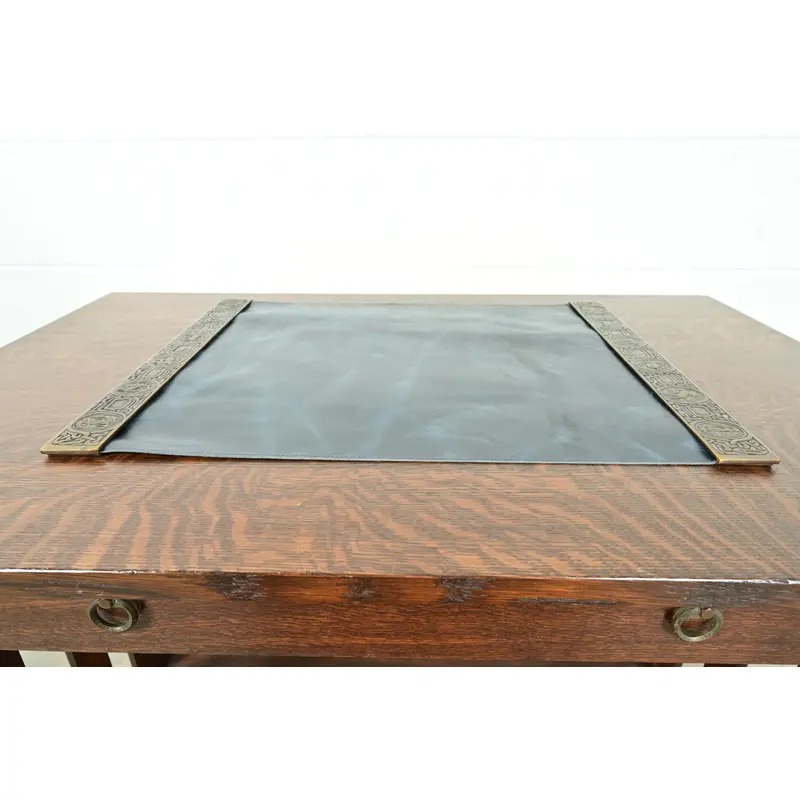 Tiffany Studios New York Zodiac Bronze Blotter Ends With Leather Desk Blotter - Image 5