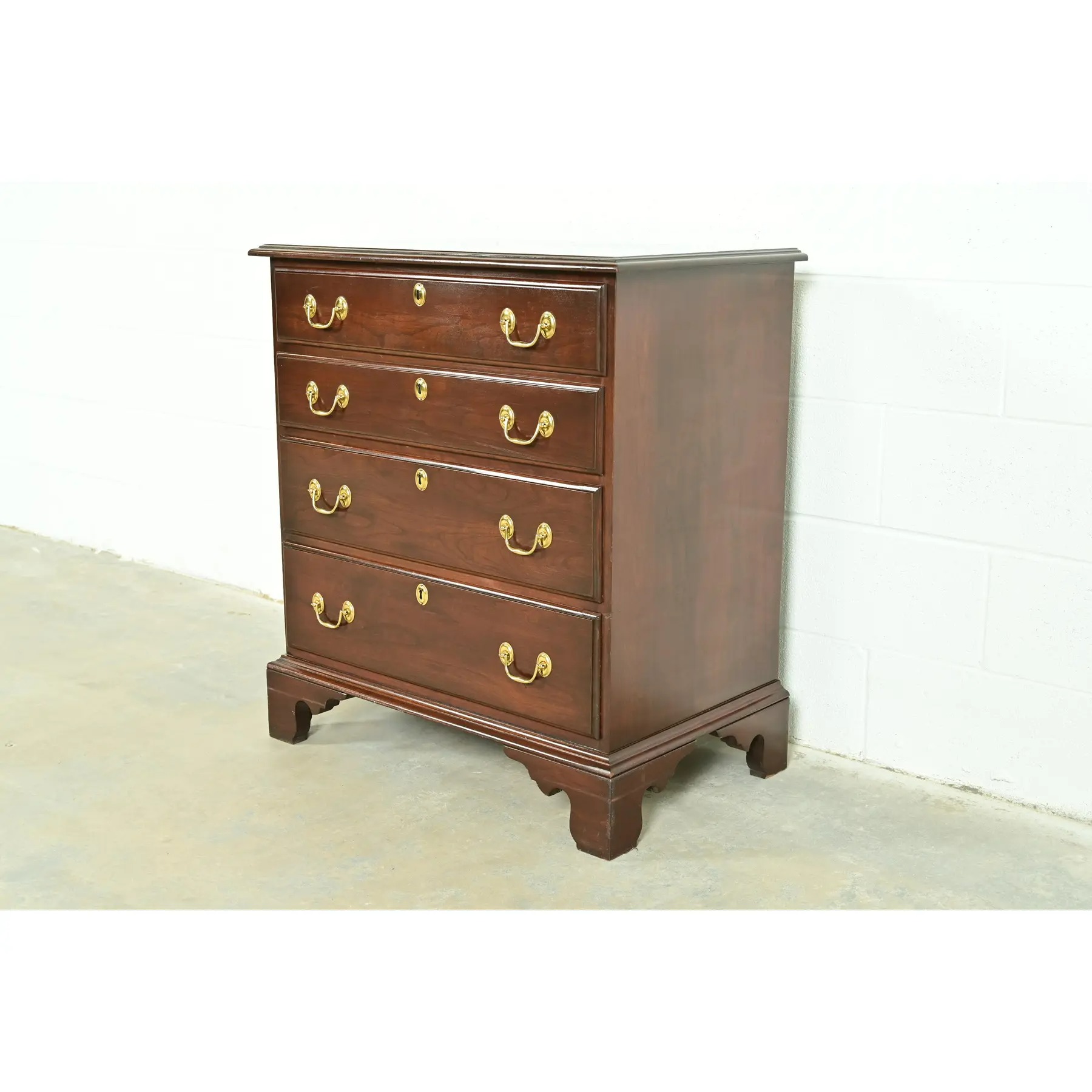 Harden Georgian Solid Cherry Wood Four-Drawer Nightstand or Bachelor Chest
