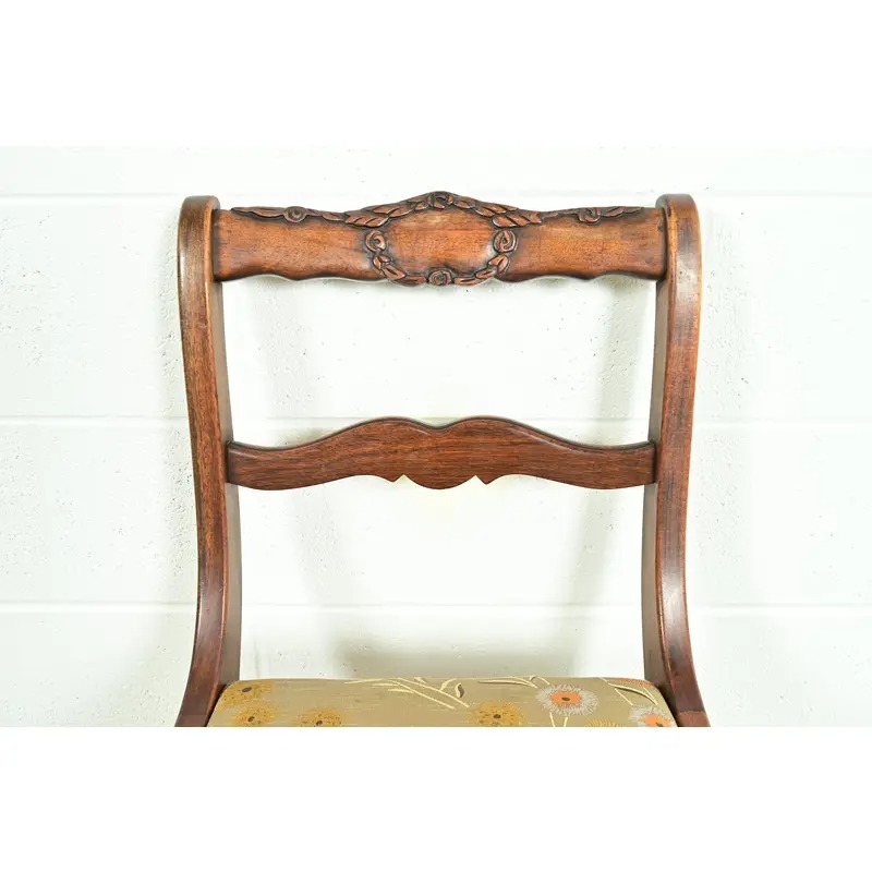 Kindel Furniture Style Regency Carved Solid Mahogany Dining Chairs, Set of Four - Image 6