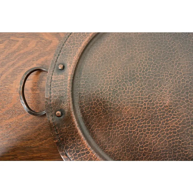 Roycroft Arts & Crafts Hammered Copper Handled Large Serving Tray, Circa 1920s - Image 6
