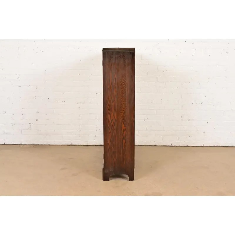 R. J. Horner Style Antique Victorian Carved Oak Bookcase Cabinet, Circa 1880s - Image 7