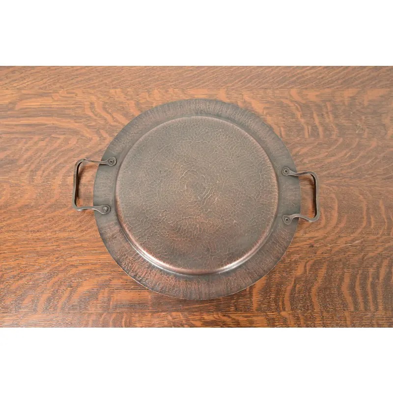 Roycroft Arts & Crafts Hammered Copper Large Handled Serving Tray, Circa 1920s - Image 7