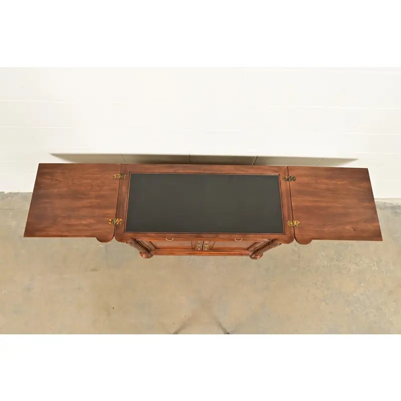 Drexel Heritage French Regency Louis XVI Burled Walnut Flip Top Server or Bar Cabinet, Circa 1960s - Image 8