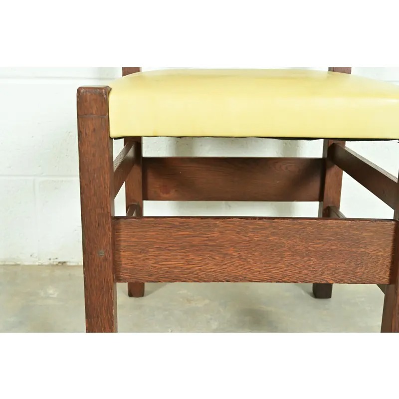 Gustav Stickley Antique Mission Oak Arts & Crafts Ladder Back Dining Chairs, Set of Four - Image 8