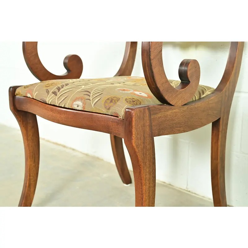 Kindel Furniture Style Regency Carved Solid Mahogany Dining Chairs, Set of Six - Image 8