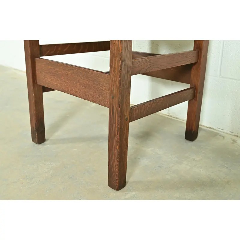 Gustav Stickley Antique Mission Oak Arts & Crafts Ladder Back Dining Chairs, Set of Four - Image 9