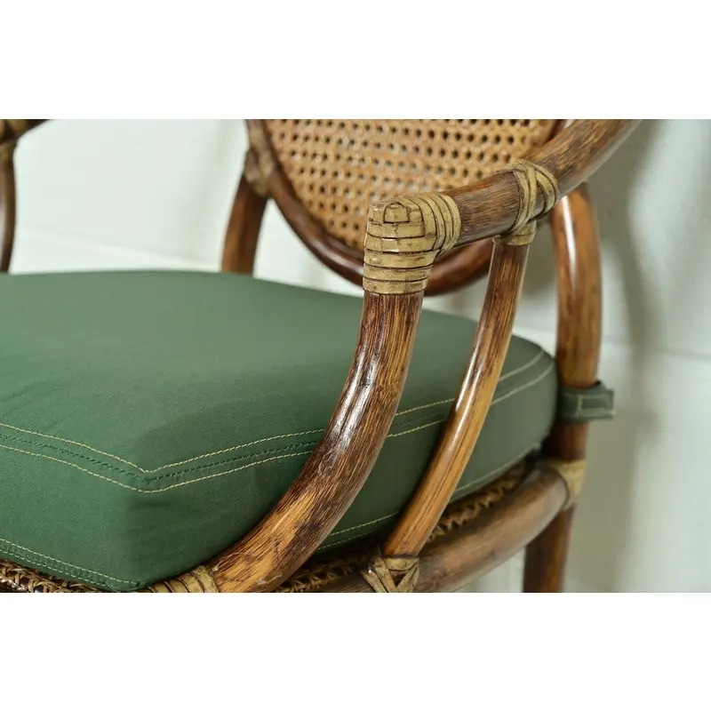 McGuire Hollywood Regency Organic Modern Bamboo and Cane Armchairs, Pair - Image 9
