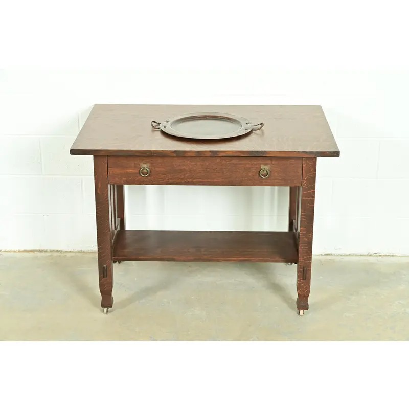 Roycroft Arts & Crafts Hammered Copper Handled Large Serving Tray, Circa 1920s - Image 9