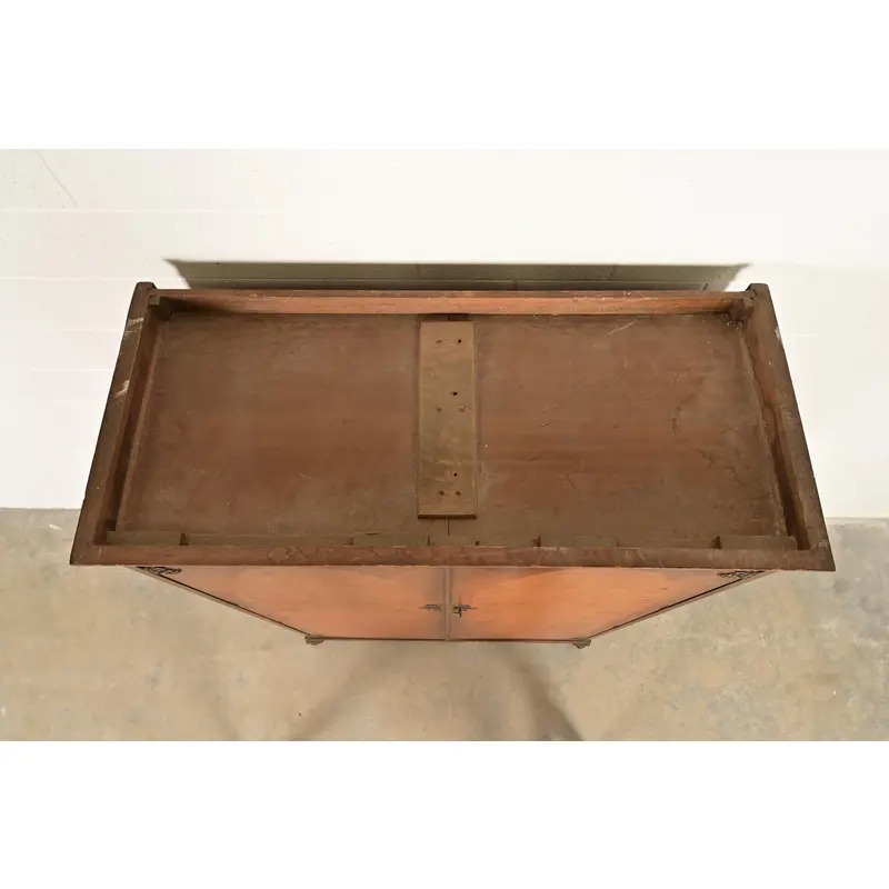 Antique Art Deco Burl Wood Armoire Dresser or Gentleman's Chest, Circa 1930s - Image 10
