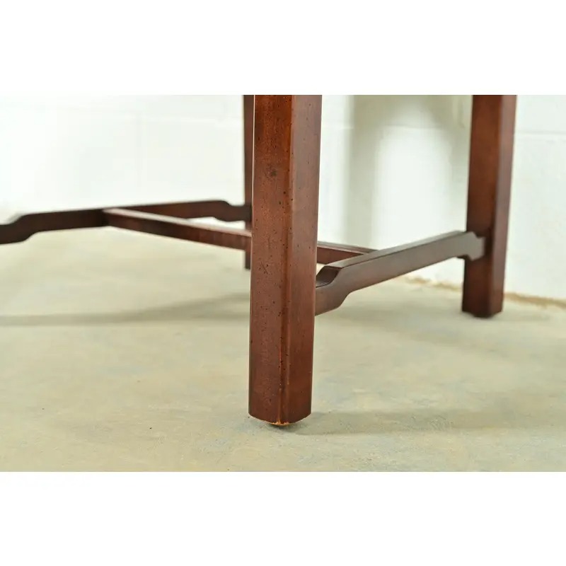 Henredon Hollywood Regency Chinoiserie Sculpted Mahogany Dining Chairs, Set of Eight - Image 10