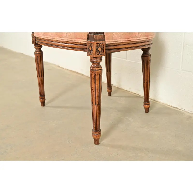 Karges French Regency Louis XVI Carved Walnut Armchairs, Pair - Image 10