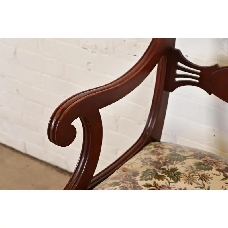 Kindel Furniture Style Regency Carved Mahogany Dining Chairs, Set of Four - Image 10