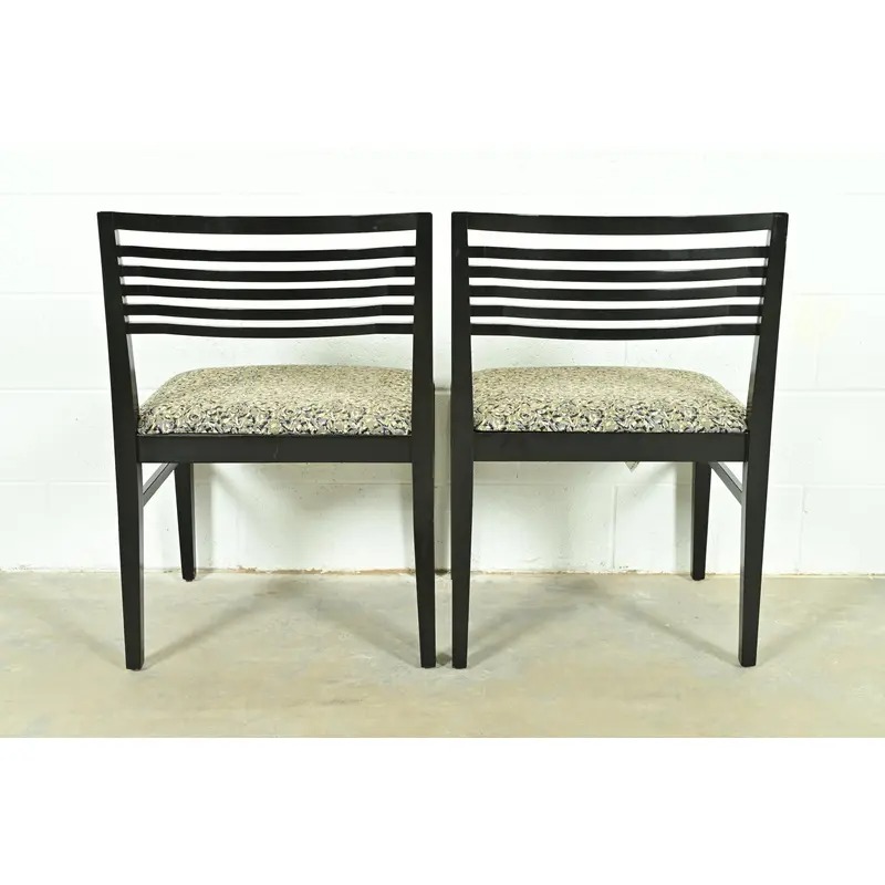 Knoll Postmodern Black Lacquered Ricchio Dining Chairs, Set of Six - Image 10