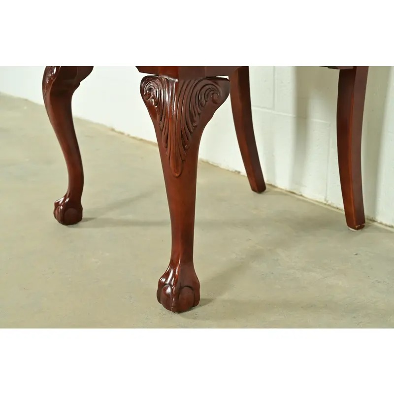 Thomasville Chippendale Carved Cherry Wood Dining Chairs, Set of Eight - Image 10