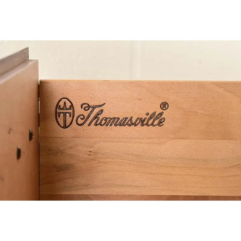 Thomasville Georgian Carved Cherry Wood Highboy Dresser, Circa 1980s - Image 9