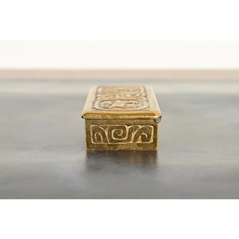 Tiffany Studios New York Zodiac Bronze Doré Stamp Box - Image 10