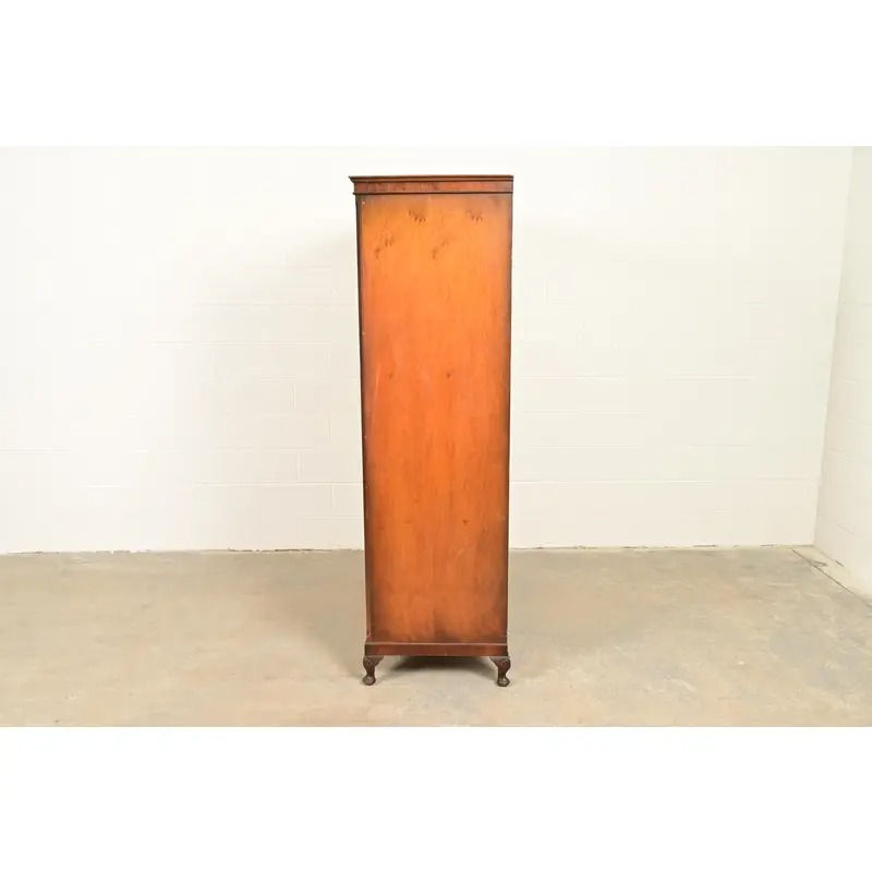 Antique Art Deco Burl Wood Armoire Dresser or Gentleman's Chest, Circa 1930s - Image 11