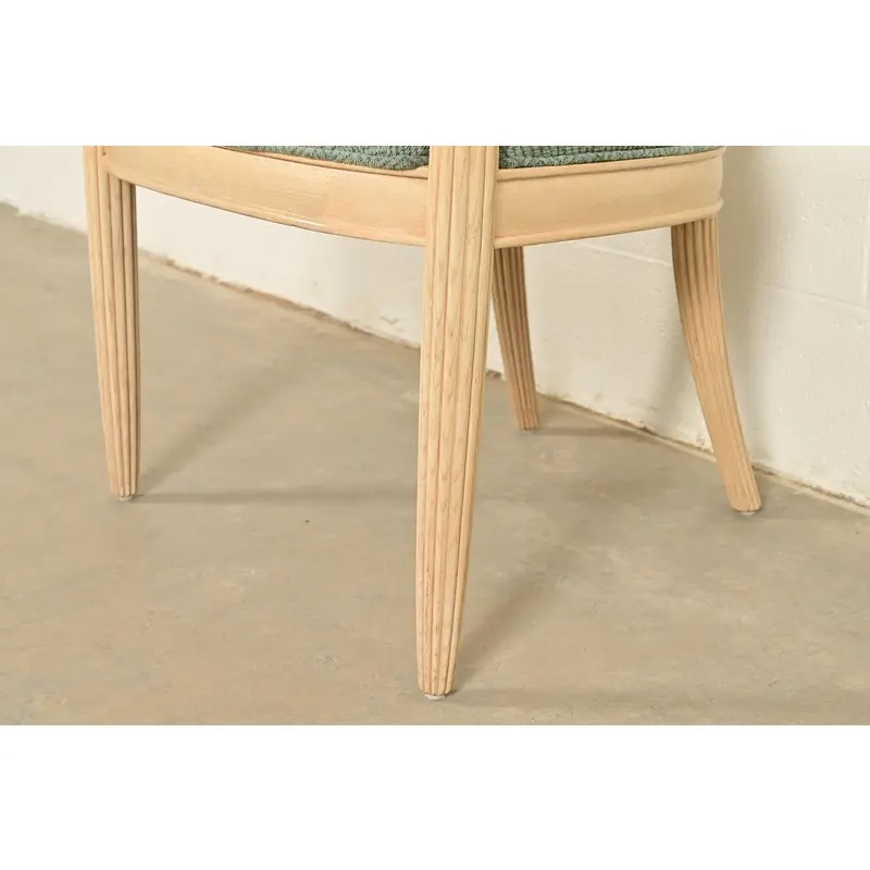 Henredon Modern Art Deco Carved Oak Dining Chairs, Set of Eight - Image 11