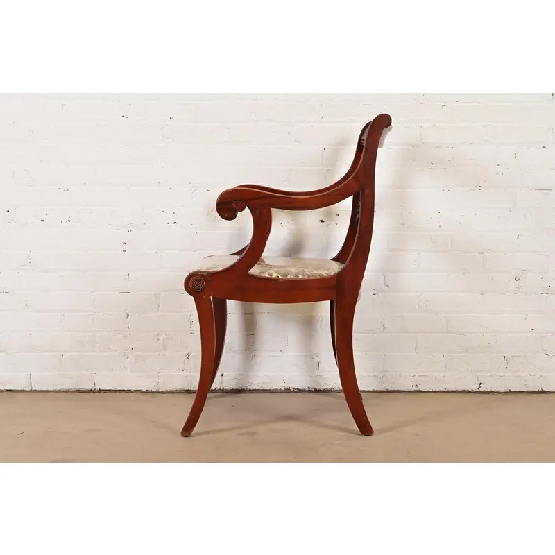 Kindel Furniture Style Regency Carved Mahogany Dining Chairs, Set of Four - Image 11