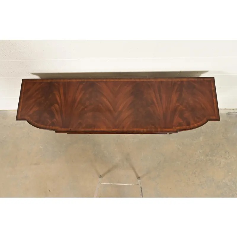 Maitland Smith English Regency Chinoiserie Hand-Painted Red Lacquered Console Table - Image 11