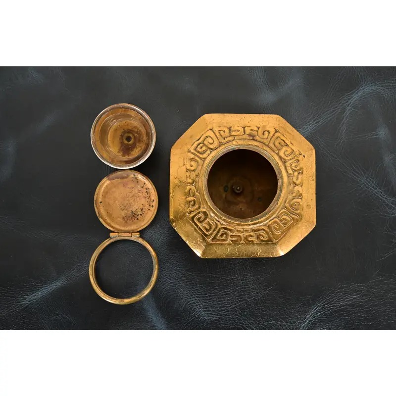 Tiffany Studios New York Zodiac Bronze Doré Inkwell - Image 11