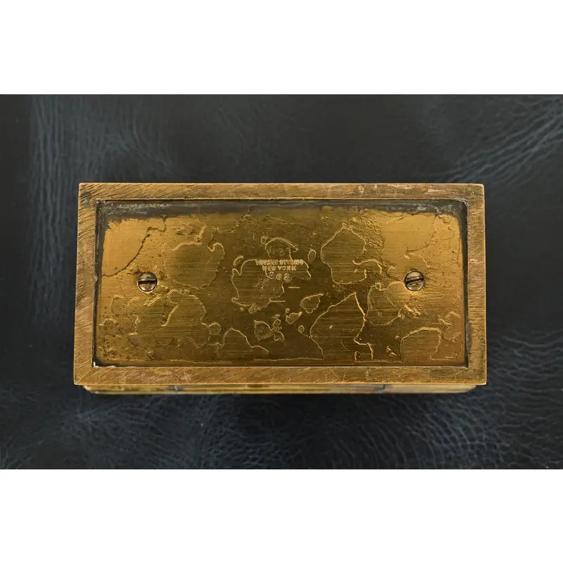 Tiffany Studios New York Zodiac Bronze Doré Stamp Box - Image 11