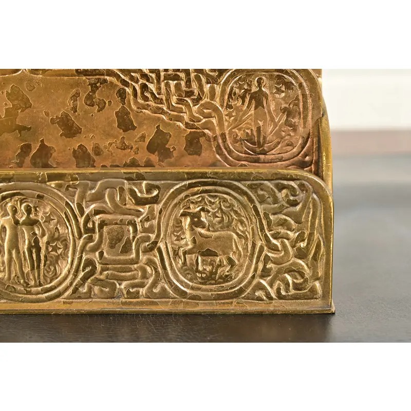 Tiffany Studios New York Zodiac Pattern Bronze Doré Letter Rack - Image 11