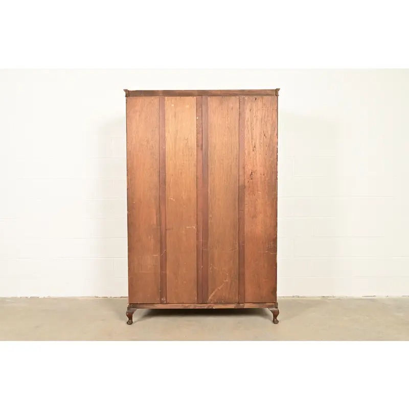 Antique Art Deco Burl Wood Armoire Dresser or Gentleman's Chest, Circa 1930s - Image 12