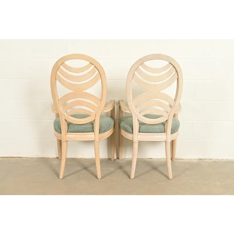 Henredon Modern Art Deco Carved Oak Armchairs, Pair - Image 12