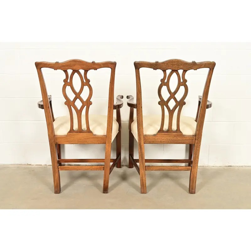 Kindel Furniture Georgian Carved Mahogany Armchairs, Pair - Image 12