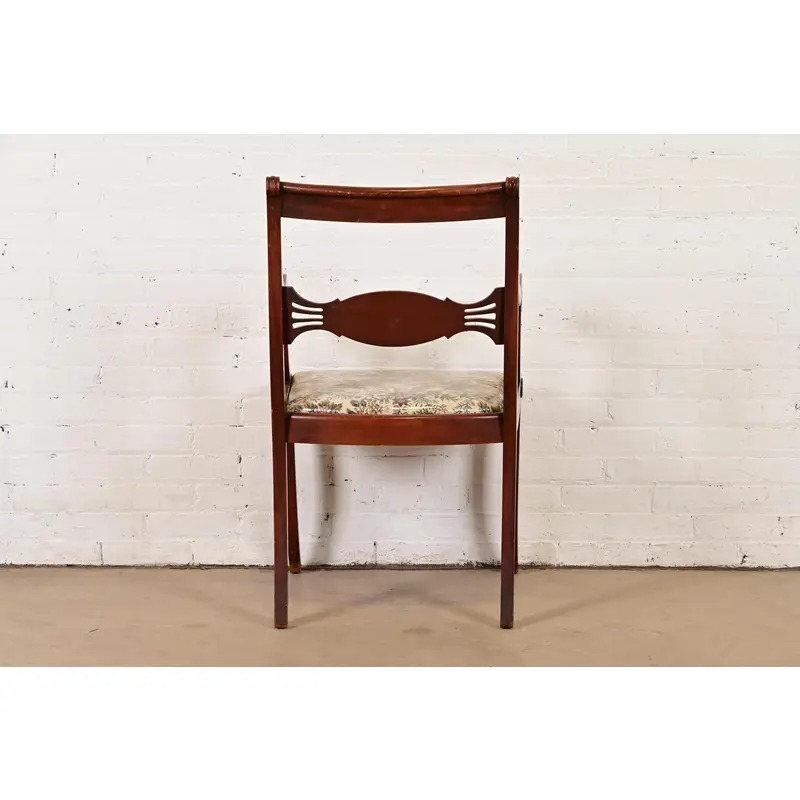 Kindel Furniture Style Regency Carved Mahogany Dining Chairs, Set of Four - Image 12
