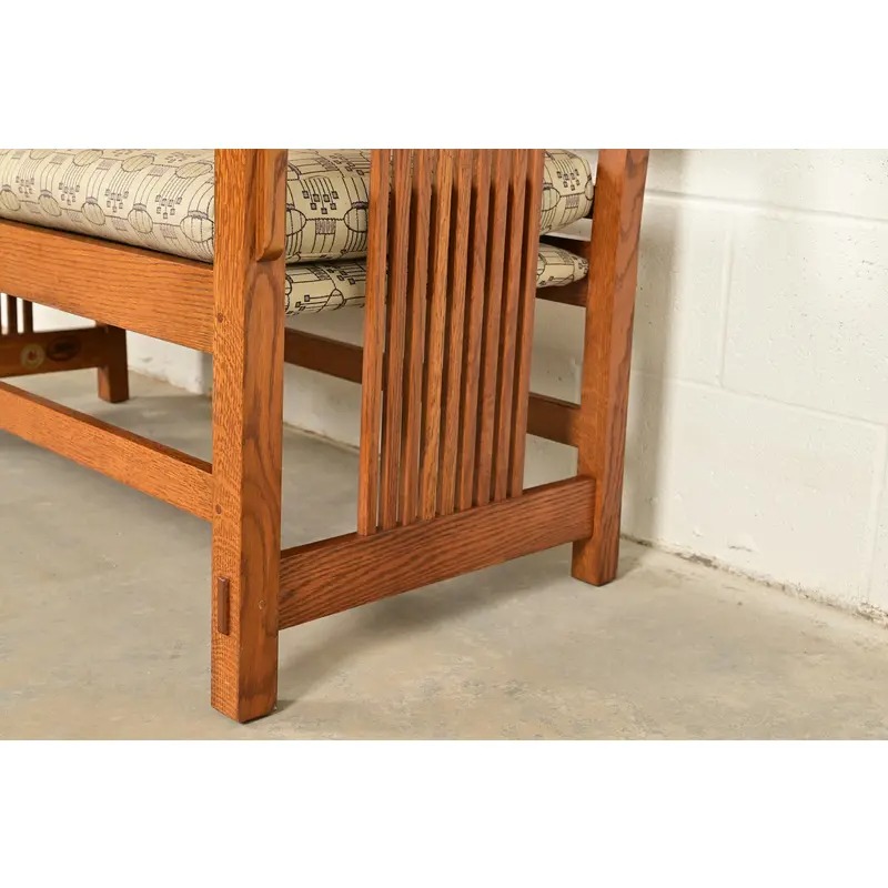 Stickley Mission Oak Arts & Crafts Spindle Bench or Settee - Image 12