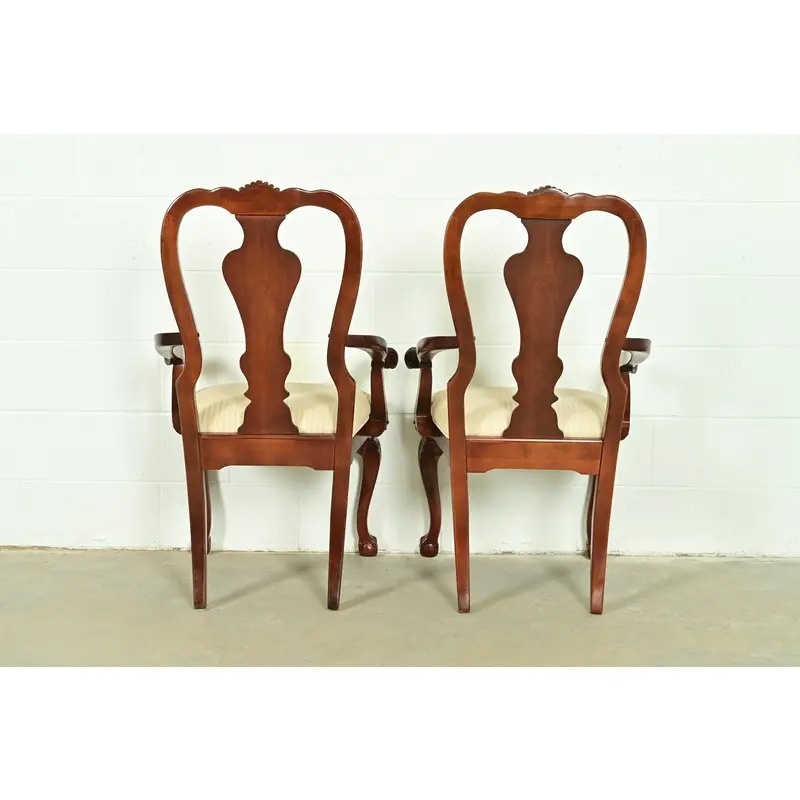 Thomasville Chippendale Carved Cherry Wood Dining Chairs, Set of Eight - Image 12