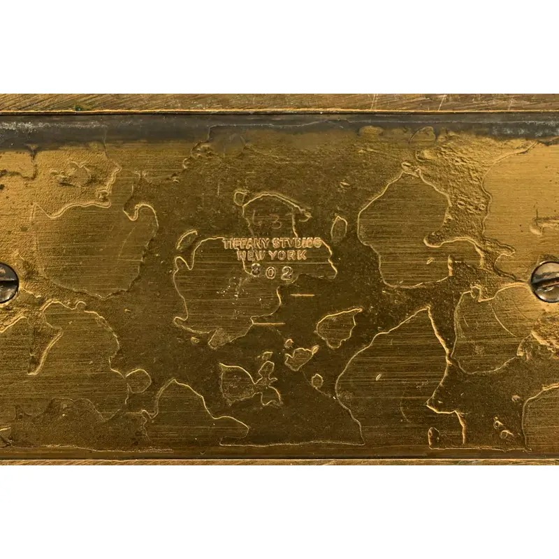 Tiffany Studios New York Zodiac Bronze Doré Stamp Box - Image 12