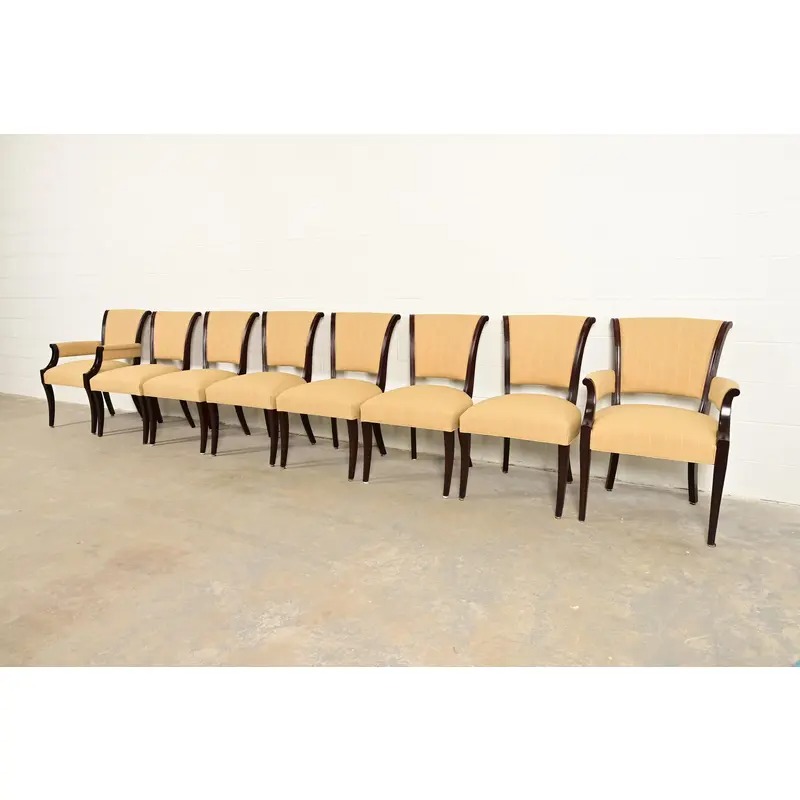 Barbara Barry for Baker Furniture Modern Regency Mahogany Armchairs, Pair - Image 13