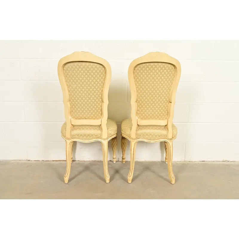 Karges French Regency Louis XVI Cream Lacquered Side Chairs or Dining Chairs, Pair - Image 13