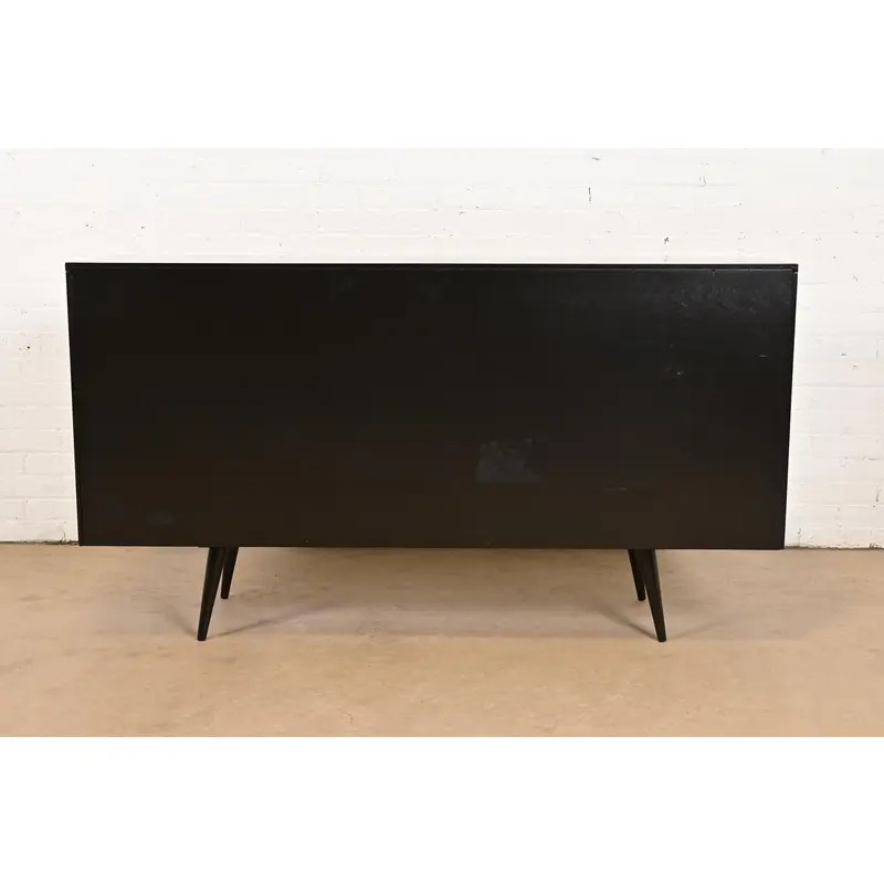 Paul McCobb Planner Group Mid-Century Modern Black Lacquered Sideboard Credenza, Newly Refinished - Image 13