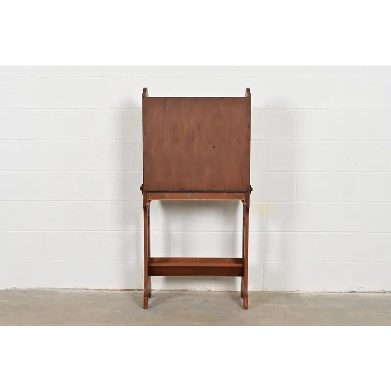 Stickley Brothers Style Antique Mission Oak Arts & Crafts Secretary Desk With Stained Glass Doors, Circa 1900 - Image 13