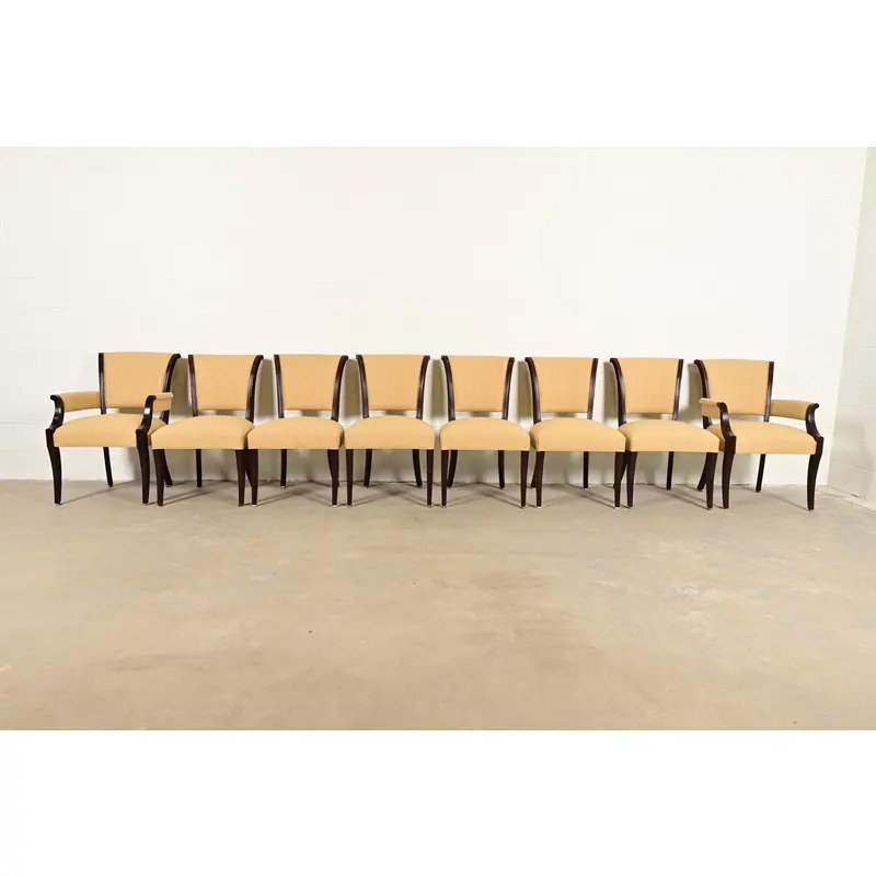 Barbara Barry for Baker Furniture Modern Regency Mahogany Dining Chairs, Set of Eight - Image 2
