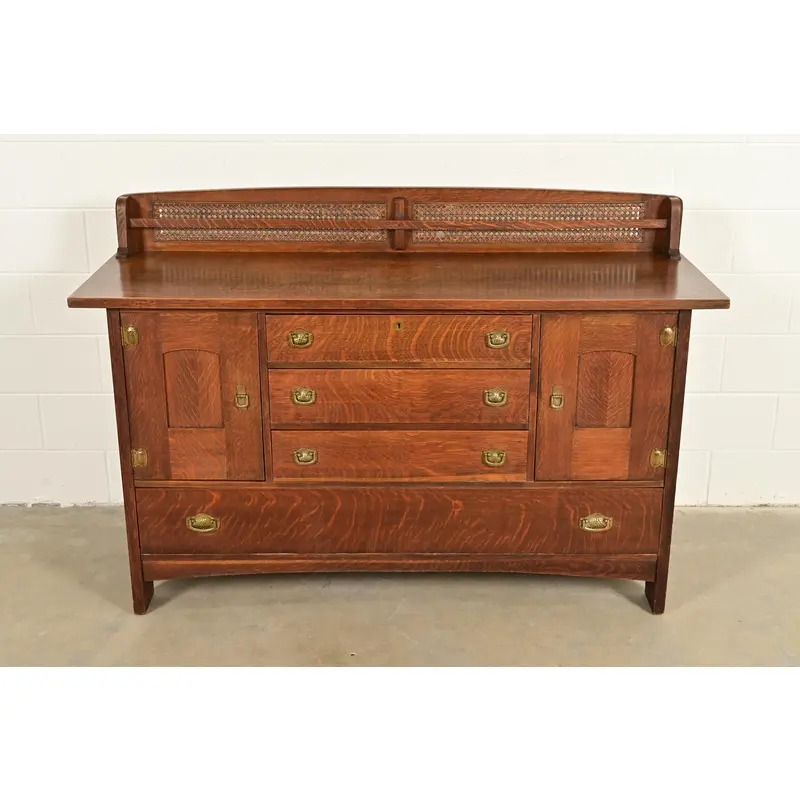Lifetime Furniture Antique Mission Oak Arts & Crafts Sideboard, Circa 1910 - Image 2